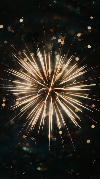 background of abstract black and gold glitter lights with fireworks defocused