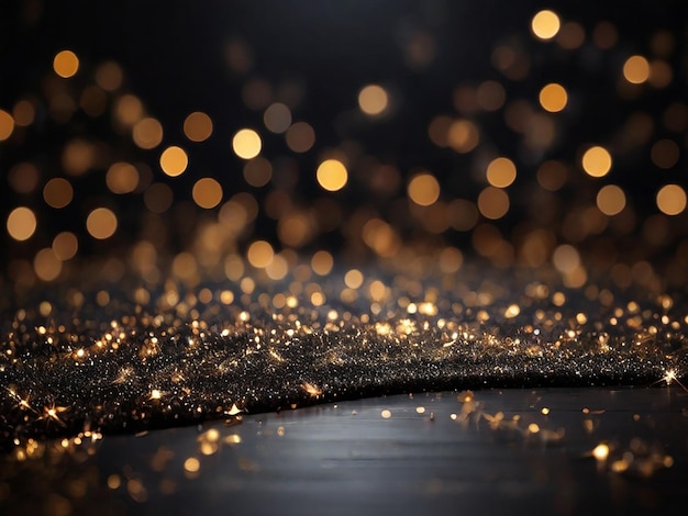 background of abstract glitter lights de focused black background