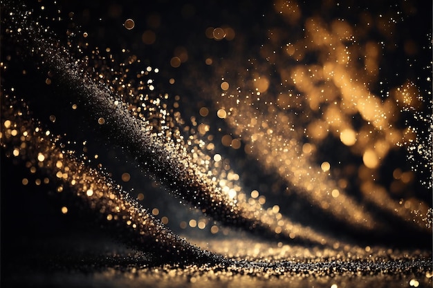 Background of abstract glitter lights gold and black abstract background