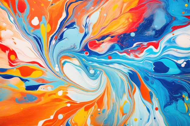 Background of a abstract painting filled with vibrant and diverse colors resembling the patterns an