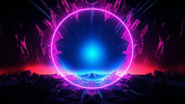 Background abstract space cosmic portal pink Generative AI