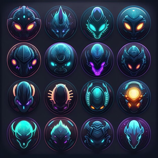 background alien space avatar ai generated icon monster cosmic fiction astronomy cosmos background alien space avatar illustration