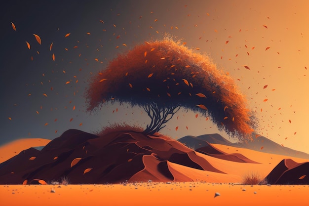 Background autumn leaves wallpaper in the style of minimalist landscapes