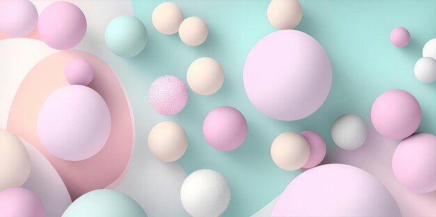 Background of balloons of different sizes in pastel colors