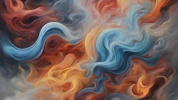 The background of billowing and dancing smoke clouds depicts the beauty of nature