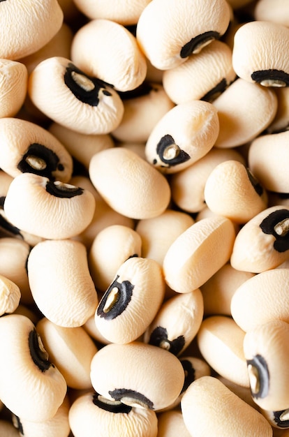 Background of black eyed peas Close up and top view