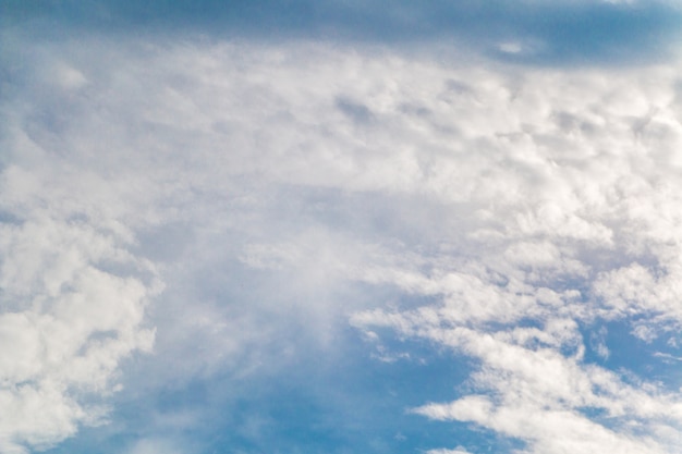 Background of blue sky with blue cloud with tiny,large clouds