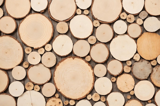 Background of brown old natural wood planks Dark aged empty rural room with tree floor pattern texture Closeup gold view surface of retro pine red logs inside vintage light warm interior with shadows