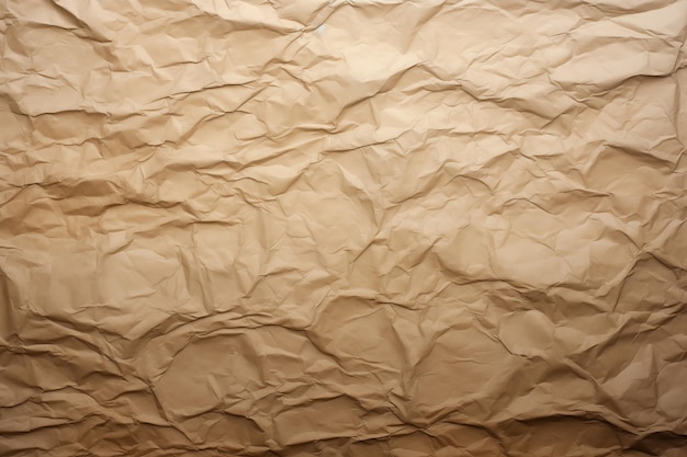 Background of brown paper texture crumpled uneven rough generative ai