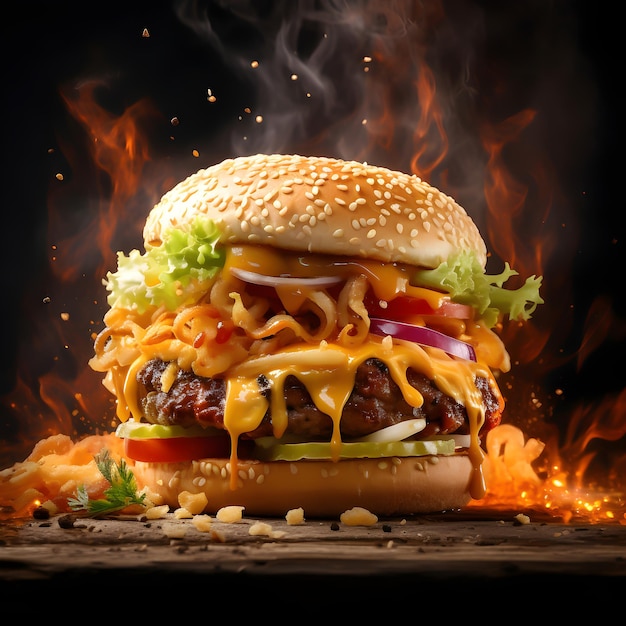 Background burger first fire