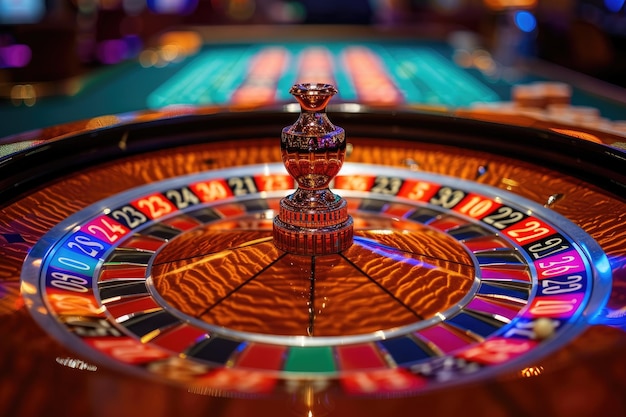 Background of a casino roulette wheel Generative Ai