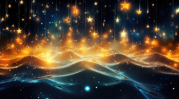 Background of Christmas shining stars