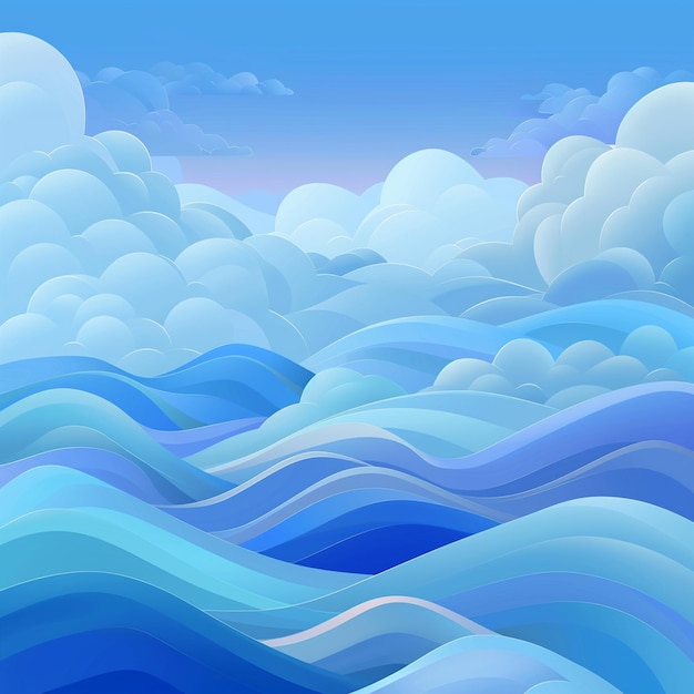 background of comfortable feeling bubble curve sky blue clouds