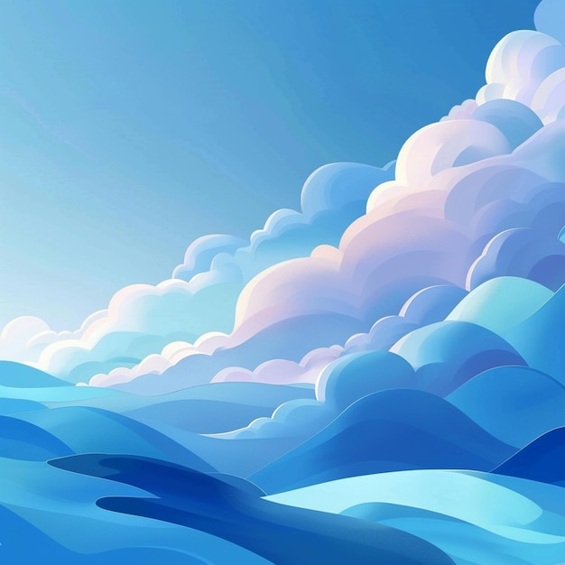 background of comfortable feeling bubble curve sky blue clouds