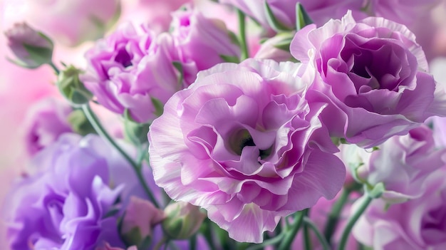 background consisting of Eustoma flower realistic photo