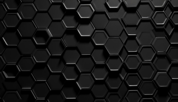 A background created with black hexagonal shapes Generative Ai