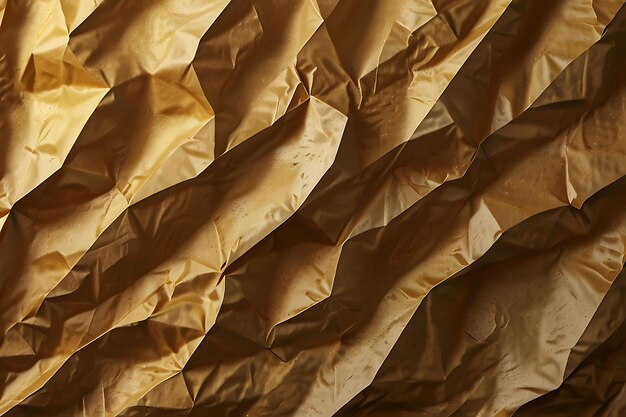 background crumpled golden paper with realistic texture