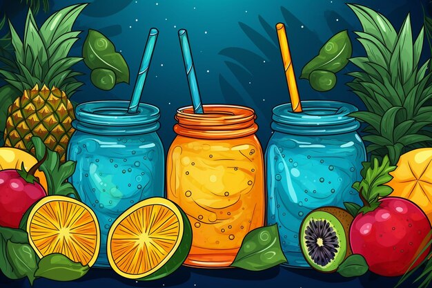 Background of delicious fruit juice