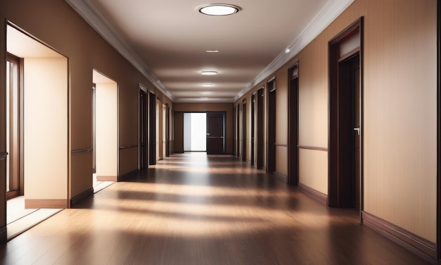 A background depicting an empty hallway