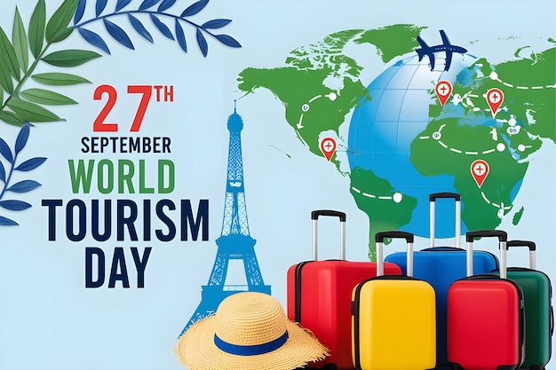 Photo a background design for world tourism day