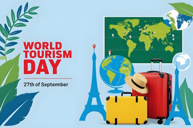 Photo a background design for world tourism day