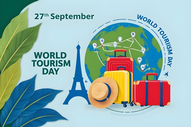 Photo a background design for world tourism day