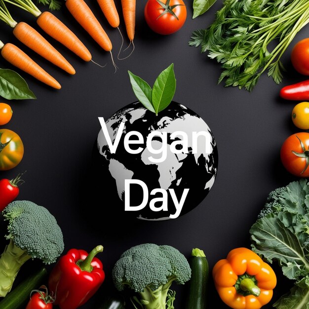 Photo background design for world vegetarian day