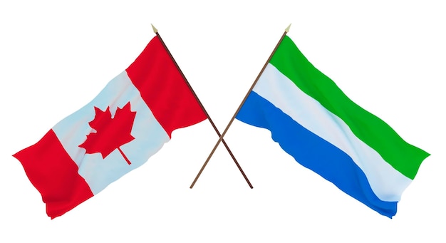 Background for designers illustrators National Independence Day Flags Canada and Sierra Leone