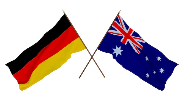 Background for designers illustrators National Independence Day Flags Germany and Australia