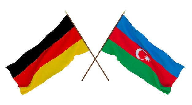 Background for designers illustrators National Independence Day Flags Germany and Azerbaijan