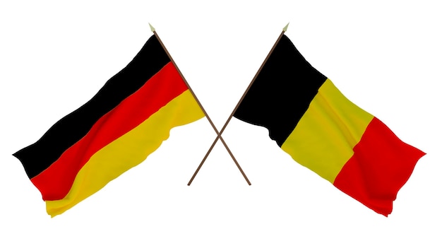 Background for designers illustrators National Independence Day Flags Germany and Belgium