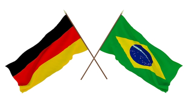 Background for designers illustrators National Independence Day Flags Germany and Brazil