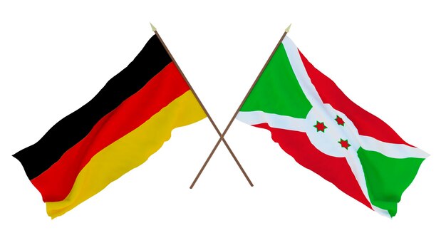 Background for designers illustrators National Independence Day Flags Germany and Burundi