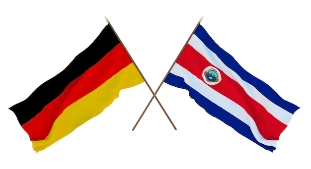 Background for designers illustrators National Independence Day Flags Germany and Costa Rica