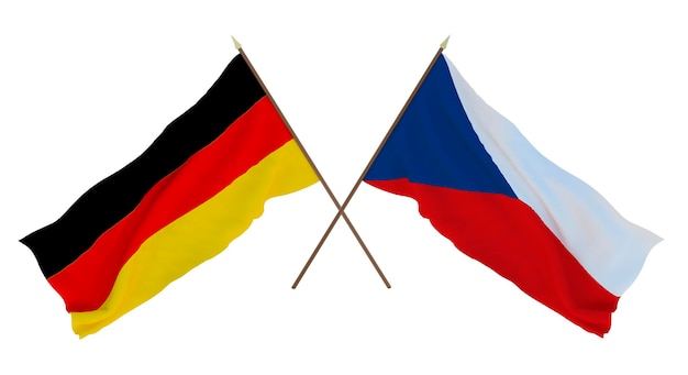 Background for designers illustrators National Independence Day Flags Germany and Czech Republic