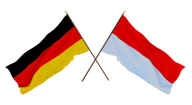 Background for designers illustrators National Independence Day Flags Germany and Indonesia