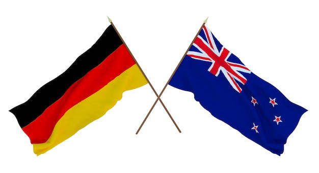 Background for designers illustrators National Independence Day Flags Germany and New Zealand