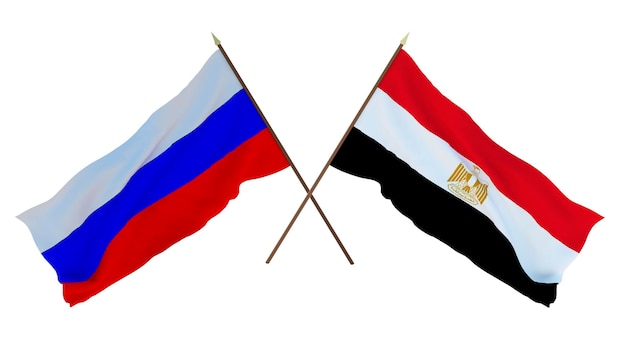 Background for designers illustrators National Independence Day Flags Russia and Egypt