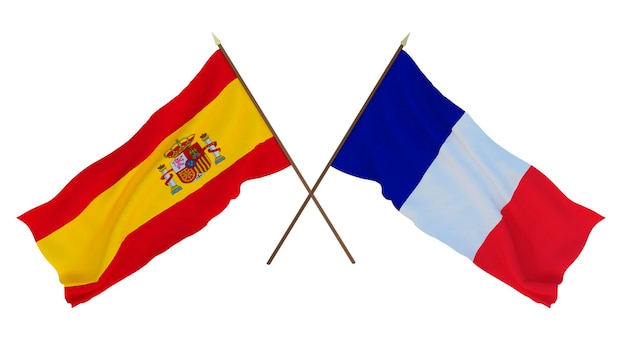 Photo background for designers illustrators national independence day flags spain and saint martin