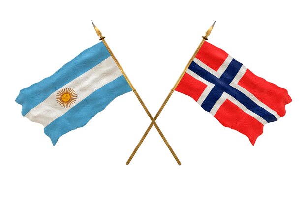 Background for designers National Day 3D model National flags Argentine and Svalbard