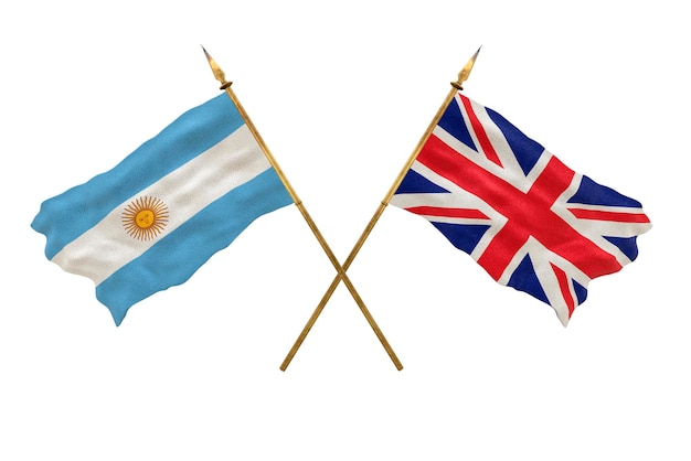 Background for designers National Day 3D model National flags Argentine and United Kingdom