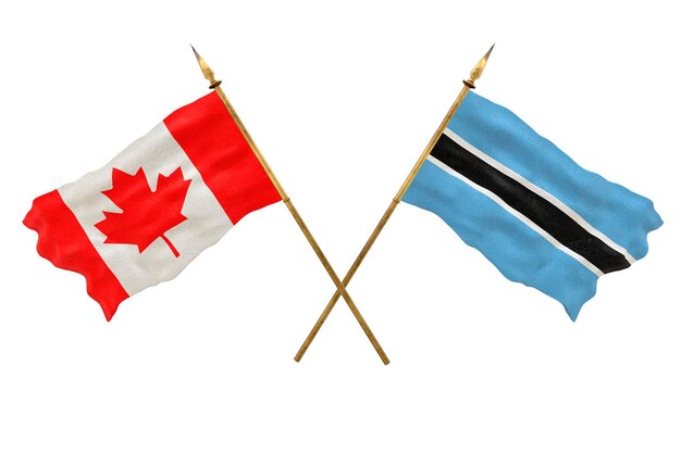 Background for designers National Day 3D model National flags of Canada and Botswana