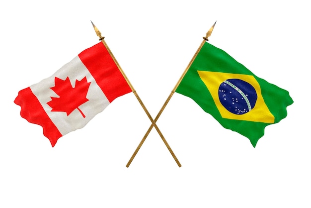 Background for designers National Day 3D model National flags of Canada and Brazil