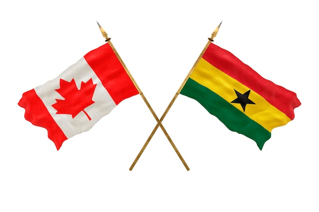 Background for designers National Day 3D model National flags of Canada and Ghana