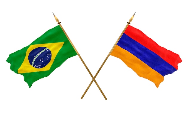 Background for designers National Day 3D model National flags of People's Republic of Brazil and Armenia