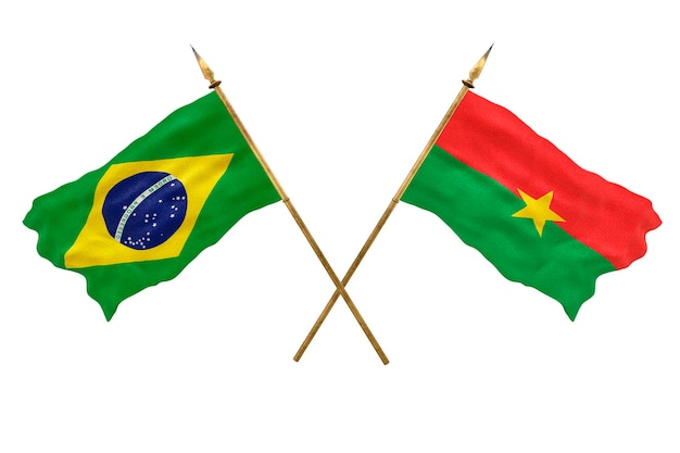 Background for designers National Day 3D model National flags of People's Republic of Brazil and Burkina Faso