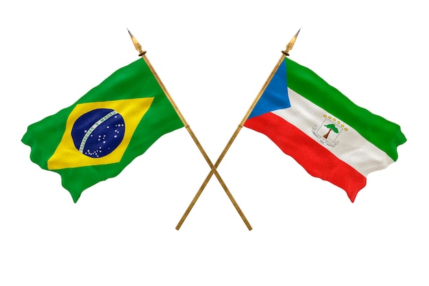 Background for designers National Day 3D model National flags of People's Republic of Brazil and Equatorial Guinea