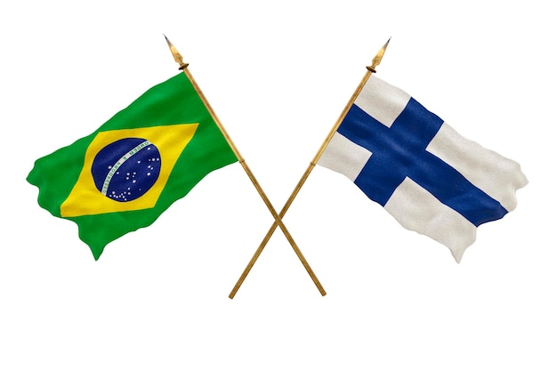 Background for designers National Day 3D model National flags of People's Republic of Brazil and Finland