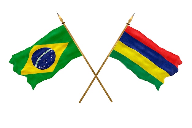 Background for designers National Day 3D model National flags of People's Republic of Brazil and Mauritius