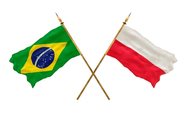 Background for designers National Day 3D model National flags of People's Republic of Brazil and Poland